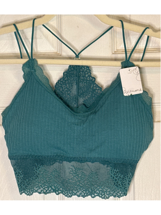 Anemone Other - Anemone Teal Ribbed Lace Bralette